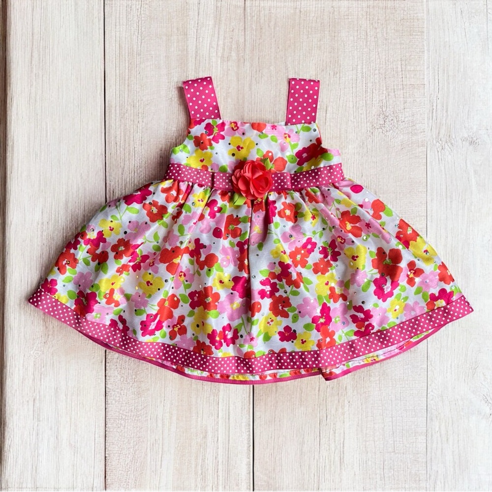 Youngland Pink Floral Kids Formal Dress